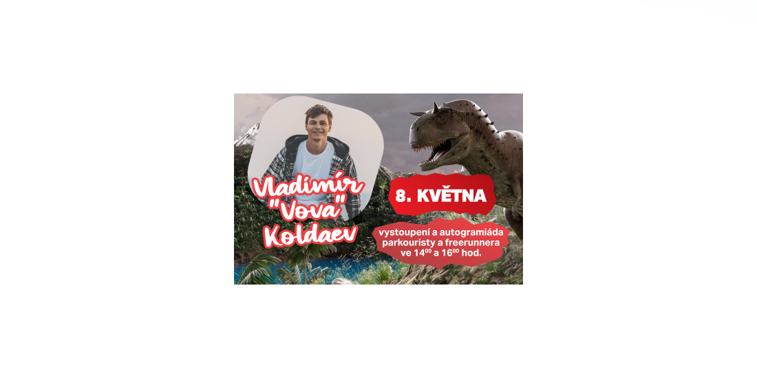 Vladimír Vova Koldaev v Dinoparku 8. května